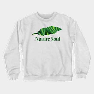 Nature Soul - Green Feather Graphic Illustration GC-104-04 Crewneck Sweatshirt